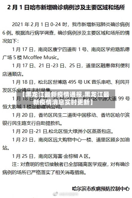 【黑龙江最新疫情通报,黑龙江最新疫情消息实时更新】