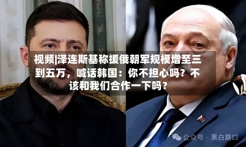 视频|泽连斯基称援俄朝军规模增至三到五万，喊话韩国：你不担心吗？不该和我们合作一下吗？-第2张图片