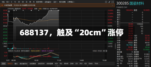 688137，触及“20cm”涨停