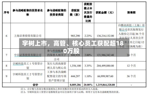宇树上市，高管	、核心员工获配超180万股-第2张图片