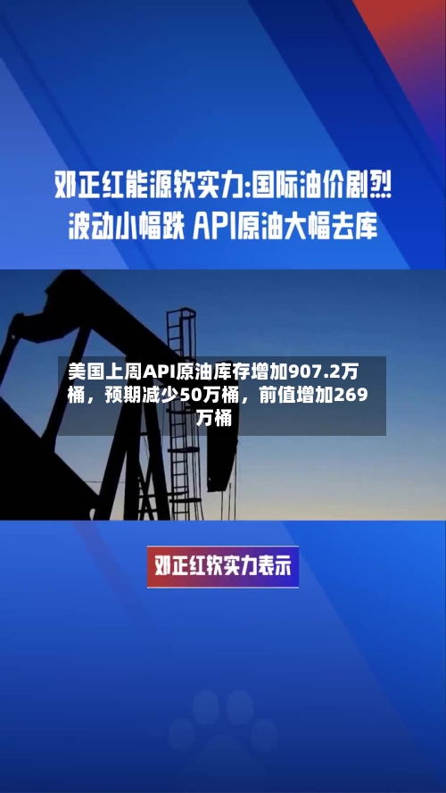 美国上周API原油库存增加907.2万桶，预期减少50万桶	，前值增加269万桶-第2张图片