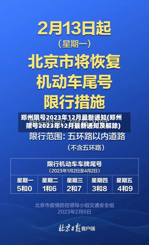郑州限号2023年12月最新通知(郑州限号2023年12月最新通知及解除)
