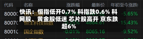 快讯：恒指低开0.7% 科指跌0.6% 科网股	、黄金股低迷 芯片股高开 京东跌超6%-第2张图片