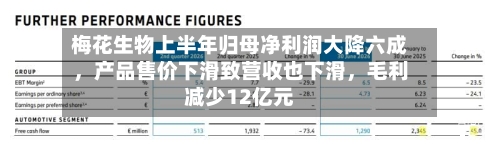 梅花生物上半年归母净利润大降六成	，产品售价下滑致营收也下滑，毛利减少12亿元-第3张图片
