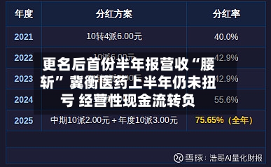 更名后首份半年报营收“腰斩” 冀衡医药上半年仍未扭亏 经营性现金流转负-第3张图片