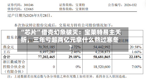 “芯片	”借壳幻象破灭：宝莱特易主夭折，三年亏超两亿元拿什么熬过寒冬？-第2张图片