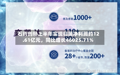 石药创新上半年实现归属净利润约12.61亿元，同比增长46025.71%-第2张图片
