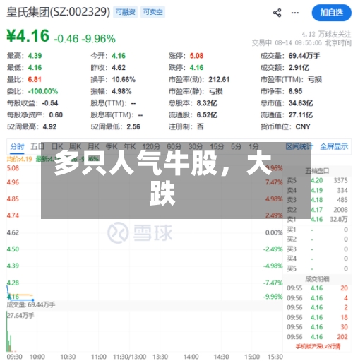 多只人气牛股，大跌-第2张图片