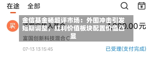 金信基金杨超评市场：外围冲击引发短期调整，红利价值板块配置价值凸显-第2张图片