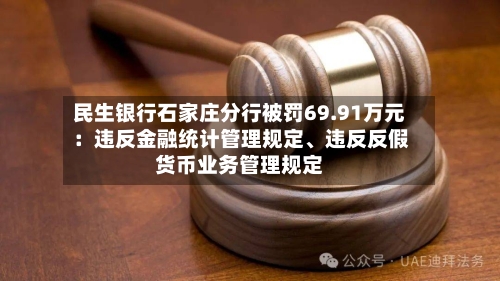民生银行石家庄分行被罚69.91万元:违反金融统计管理规定、违反反假货币业务管理规定