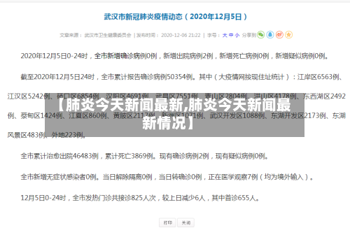 【肺炎今天新闻最新,肺炎今天新闻最新情况】-第2张图片