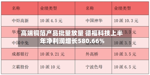 高端铜箔产品批量放量 德福科技上半年净利润增长580.66%-第2张图片