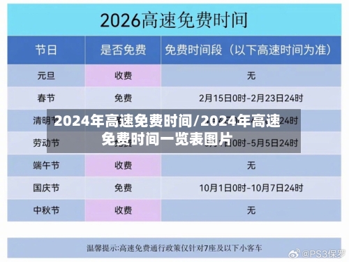 2024年高速免费时间/2024年高速免费时间一览表图片