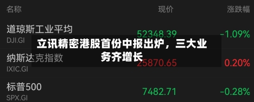 立讯精密港股首份中报出炉,三大业务齐增长