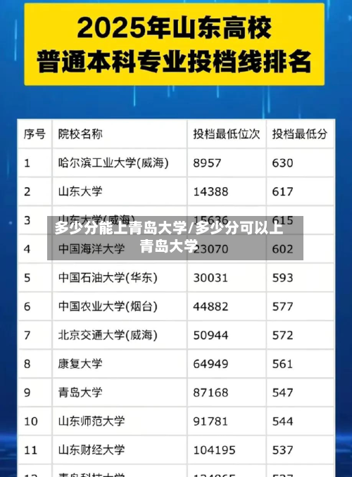 多少分能上青岛大学/多少分可以上青岛大学-第2张图片