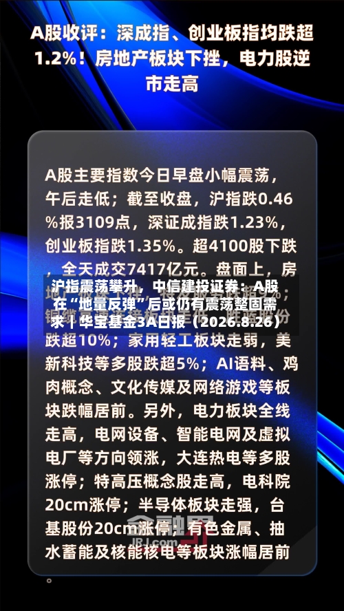 沪指震荡攀升，中信建投证券：A股在“地量反弹”后或仍有震荡整固需求｜华宝基金3A日报（2026.8.26）-第1张图片