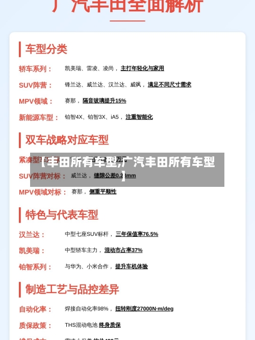 【丰田所有车型,广汽丰田所有车型】-第2张图片