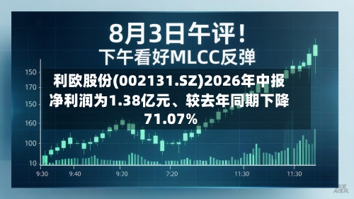 利欧股份(002131.SZ)2026年中报净利润为1.38亿元、较去年同期下降71.07%-第2张图片